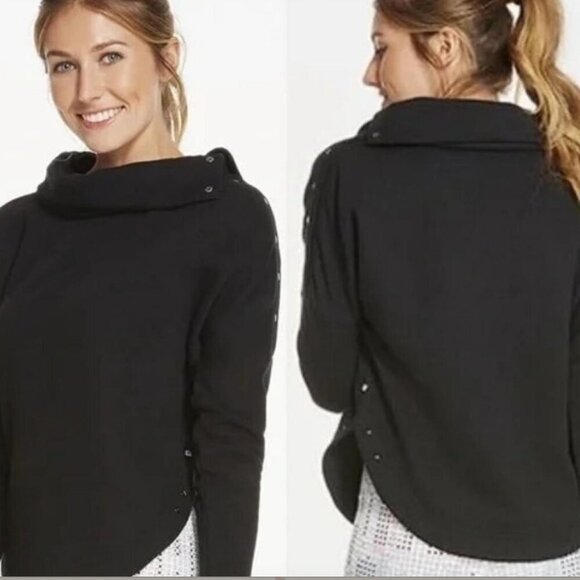 Women's Black Cowl Neck Fabletics Warm Sweatshirt Size medium - Picture 6 of 6
